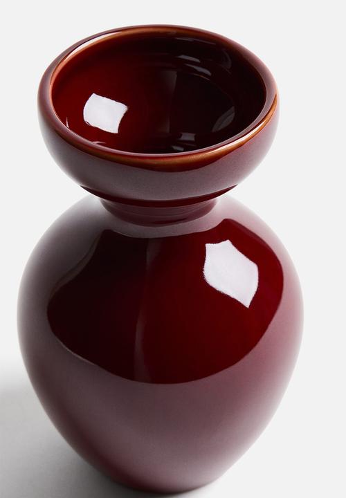 H&M - Small stoneware vase - burgundy