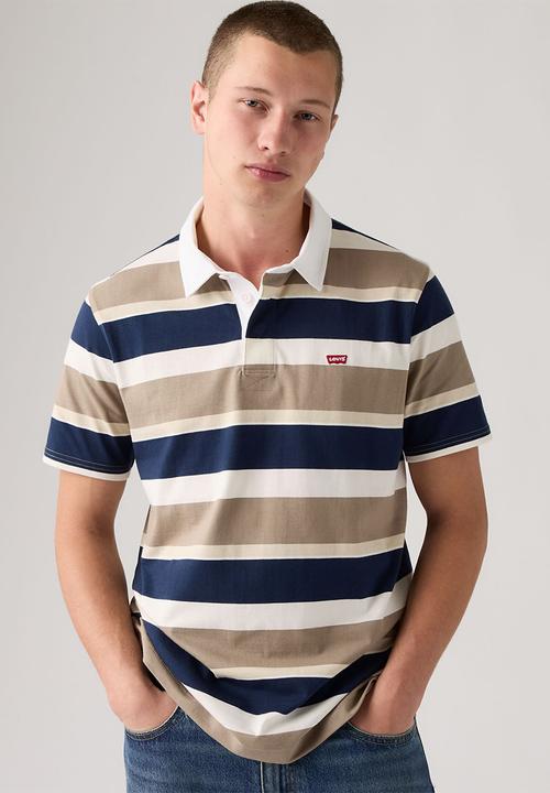 Levi’s® - CLASSIC SS RUGBY - A9398-0015 Rees Stripe BRINDLE
