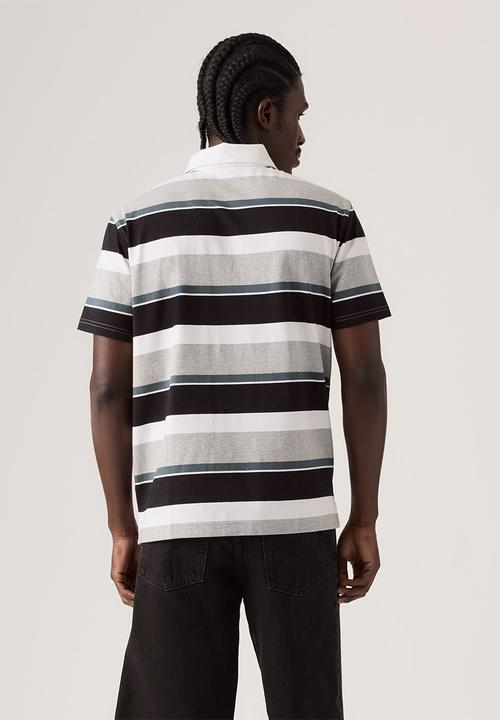 Levi’s® - CLASSIC SS RUGBY - A9398-0016 Rees Stripe MIDTONE GREY HEATHER
