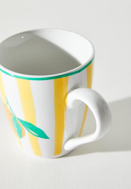 Excellent Houseware - Orange & Stripe Mug - 380ml