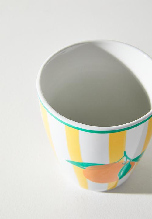Excellent Houseware - Orange & Stripe Mug - 380ml
