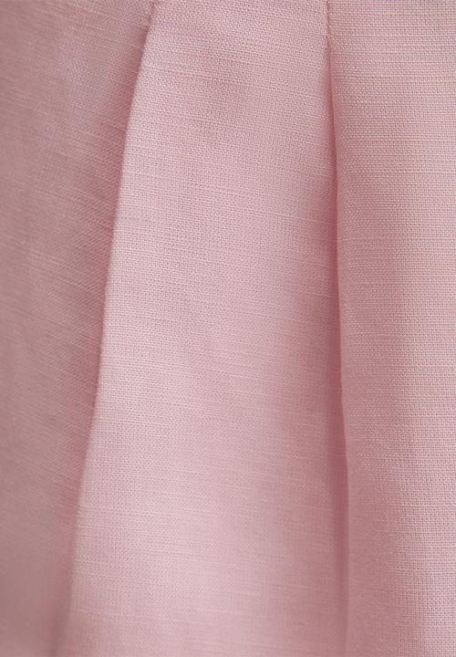 Forever New - Eva linen wide leg pants - pink whisper 