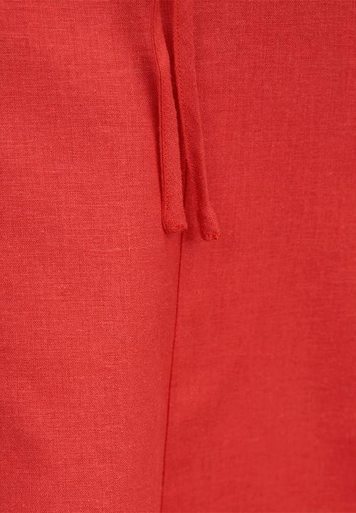 Forever New - Portia folded collar linen mini dress - racing red