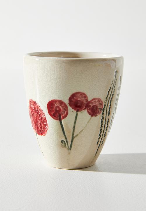 Sixth Floor - Stoneware Mug Field Flower - Red Set 2