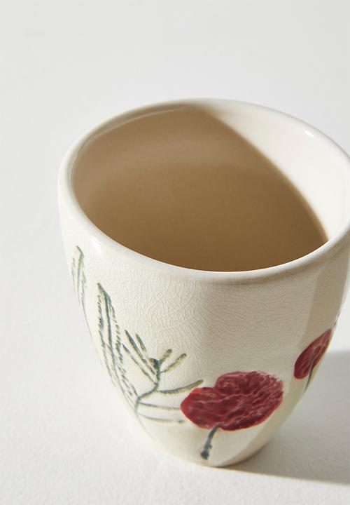 Sixth Floor - Stoneware Mug Field Flower - Red Set 2