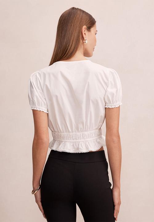 Forever New - Delta lace pintuck blouse - porcelain