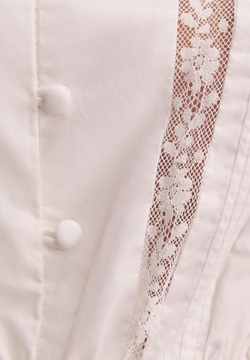 Forever New - Delta lace pintuck blouse - porcelain