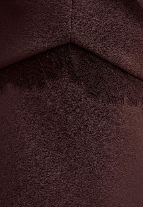 Forever New - Kobi lace halter mini dress - dark chocolate