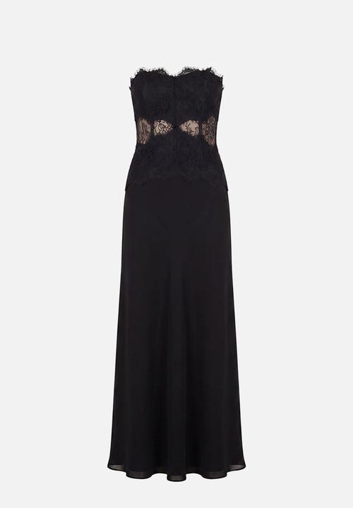 Forever New - Amity lace corset sheer maxi dress - black
