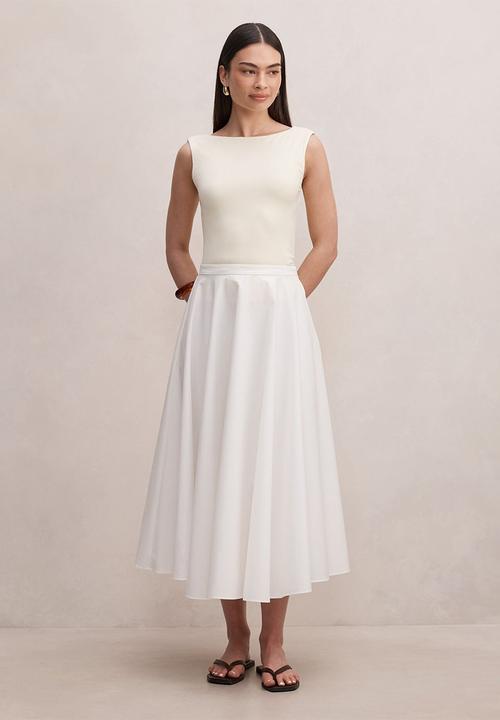 Forever New - Charlotte cotton midi skirt - porcelain