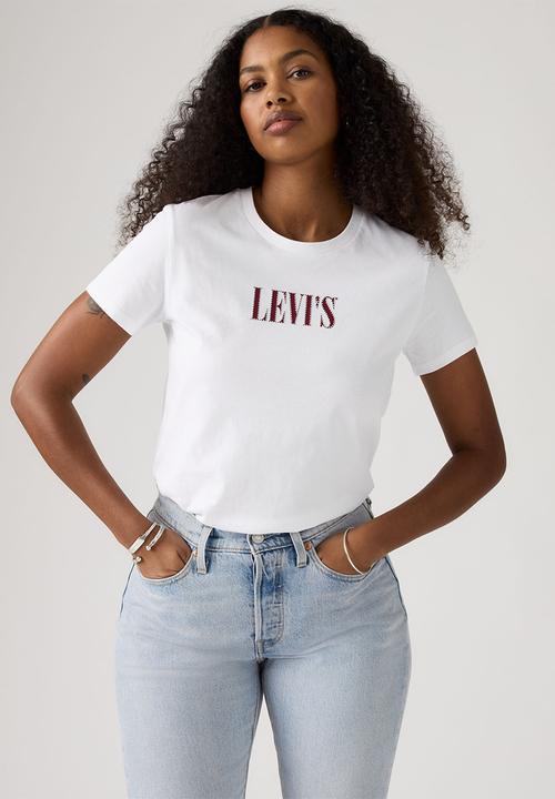 Levi’s® - The Perfect Tee - Serif Stud Outline Bright White
