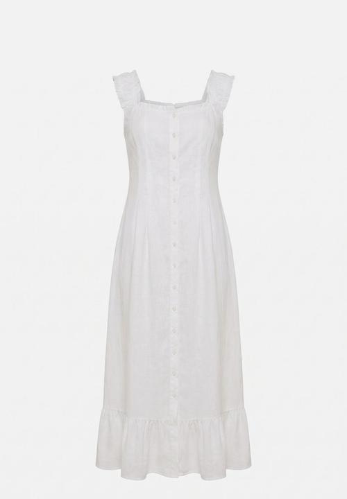 Forever New - Adriana pintuck linen midi dress - porcelain