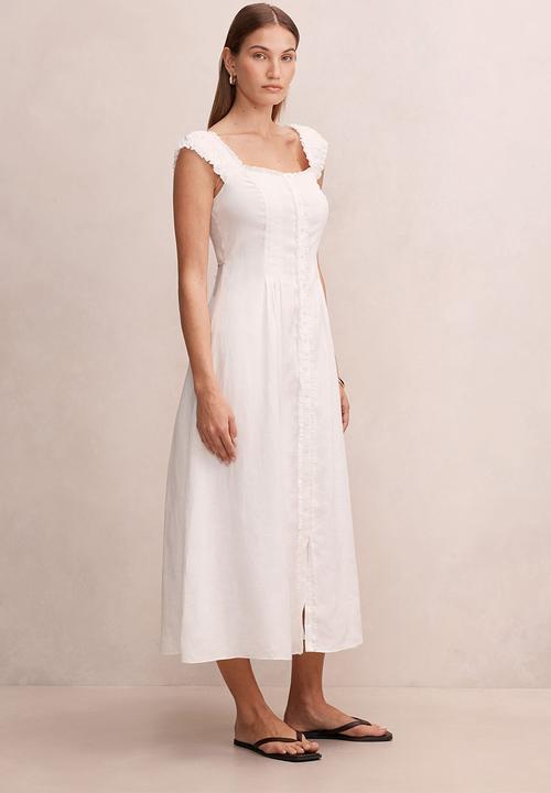 Forever New - Adriana pintuck linen midi dress - porcelain