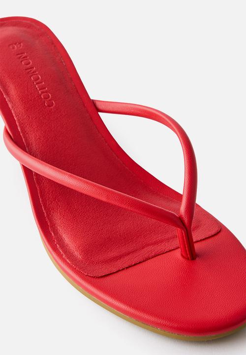 Cotton On - Harlow Flip Flop Kitten Heel - red