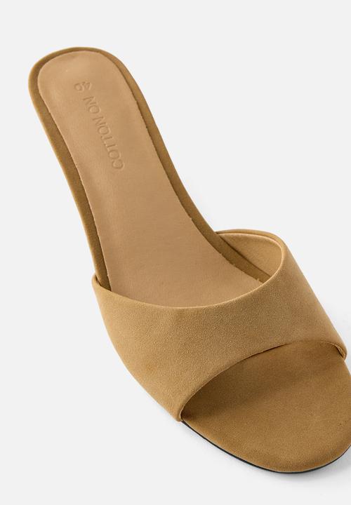 Cotton On - Stevie peep toe kitten heel - camel faux suede