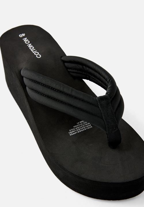 Cotton On - Serena Wedge Flip Flop - black