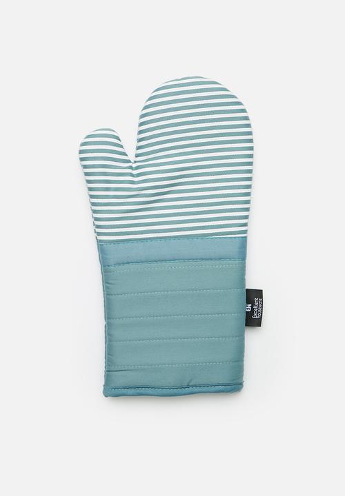 Excellent Houseware - Stripped Oven Mit Set - Blue