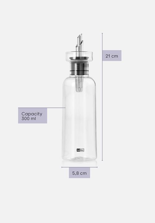 Adhoc - AdHoc AromaPour Clear Glass Oil & Vinegar Set – 300ml, Drip-Free Spout