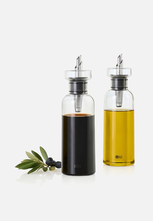 Adhoc - AdHoc AromaPour Clear Glass Oil & Vinegar Set – 300ml, Drip-Free Spout
