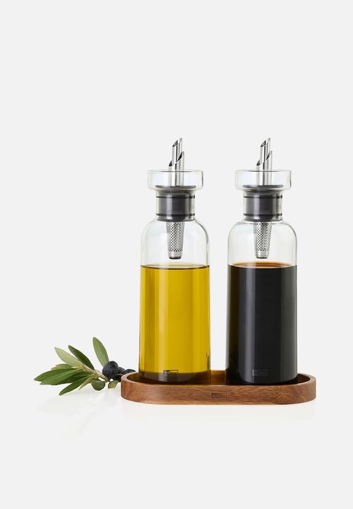 Adhoc - AdHoc AromaPour Clear Glass Oil & Vinegar Set – 300ml, Drip-Free Spout