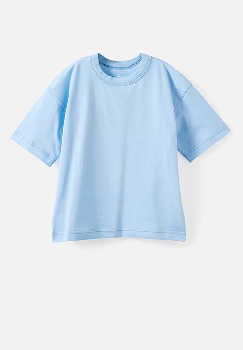 Cotton On - 3 Pack Short Sleeve Essential Tee - Cloud Blue/ Vanilla/Squid Ink Stripe