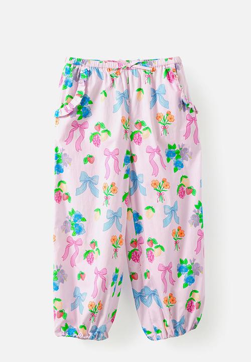 Cotton On - Gigi Babydoll Top & Gigi Bubble Hem Pant Pack - Ballet Pink/Bows