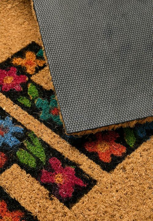 H&S - 40x60 Printed coir hello door mat - multi
