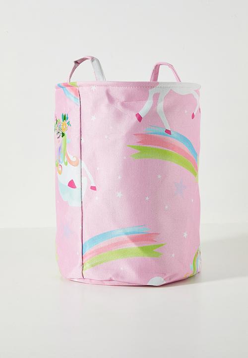 Pop Candy - Pony aop canvas laundry bin - pink