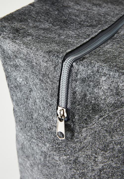 Pop Candy - Felt storage bag with elephant patch - grey