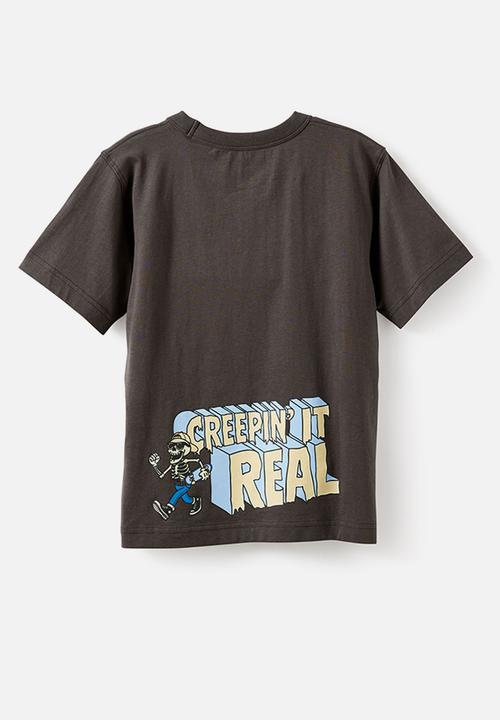 Cotton On - Essentials Graphic Short Sleeve Tee - Phantom/Halloween