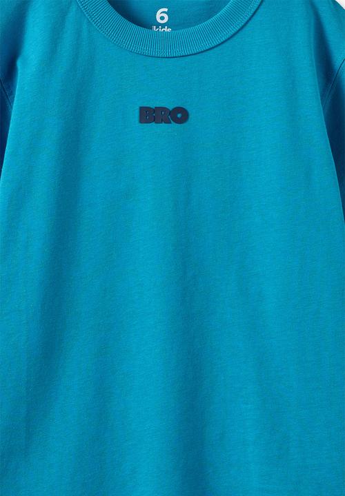 Cotton On - Essentials Graphic Short Sleeve Tee - Teal Blue/Bro