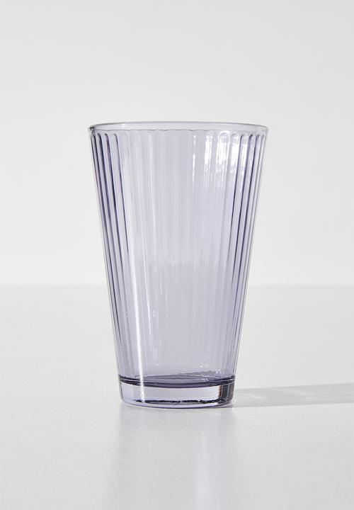 Excellent Houseware - Ribbed Purple  Drinking Glass Set - 6pcs