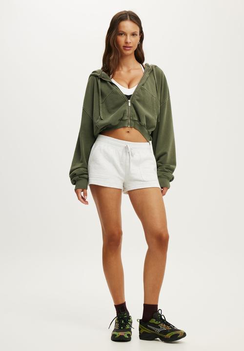 Cotton On - Active Fleece Utility Short - Light Grey Marle