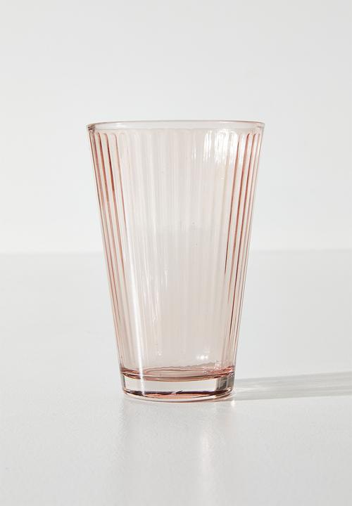 Excellent Houseware - Ribbed Peach  Drinking Glass Set - 6pcs