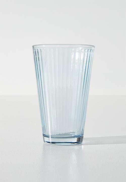 Excellent Houseware - Ribbed Light Blue Drinking Glass Set - 6pcs