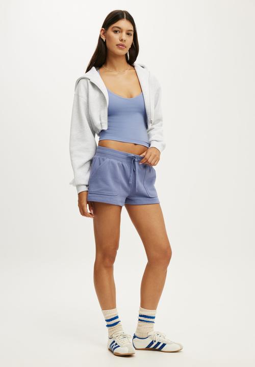 Cotton On - Active Fleece Utility Short - Blue Ice