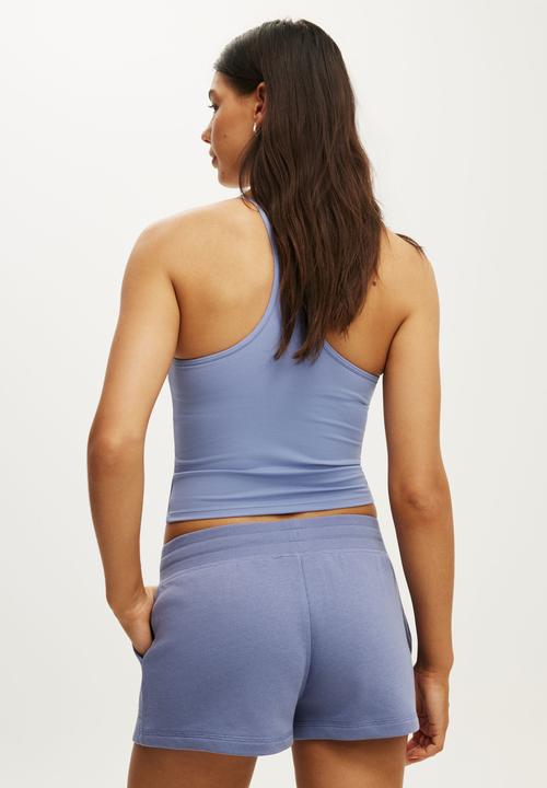 Cotton On - Active Fleece Utility Short - Blue Ice