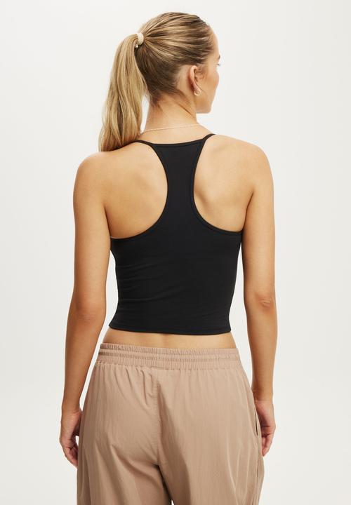 Cotton On - Ultra Soft V Neck Racer Back Tank - Black