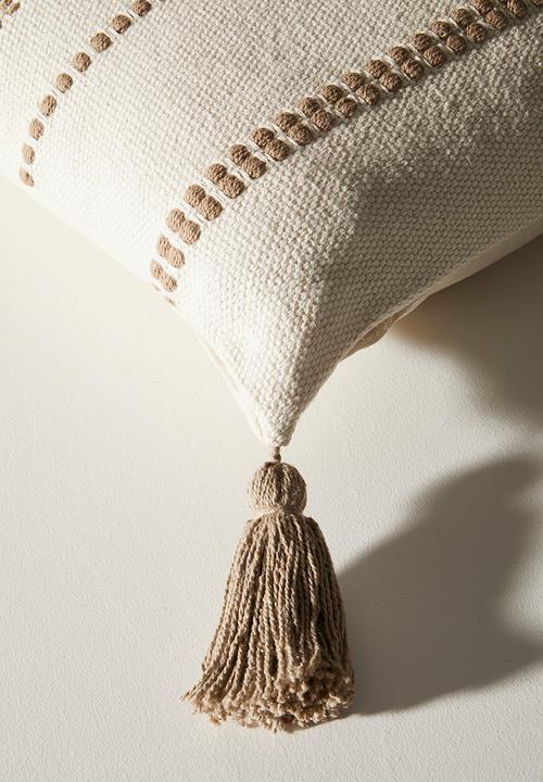 Sixth Floor - Vesper Stripe stitched Cushion Cover - Natural