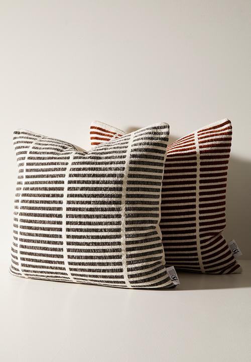 Sixth Floor - Alis Woven Stripe Scatter - Charcoal