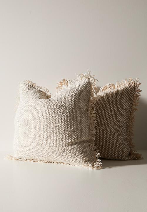 Sixth Floor - Sable Shaggy Scatter Cushion Cover - Ivory