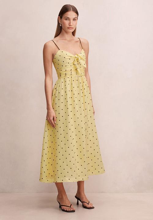 Forever New - Isabella tie front linen midi dress in cyprus spot