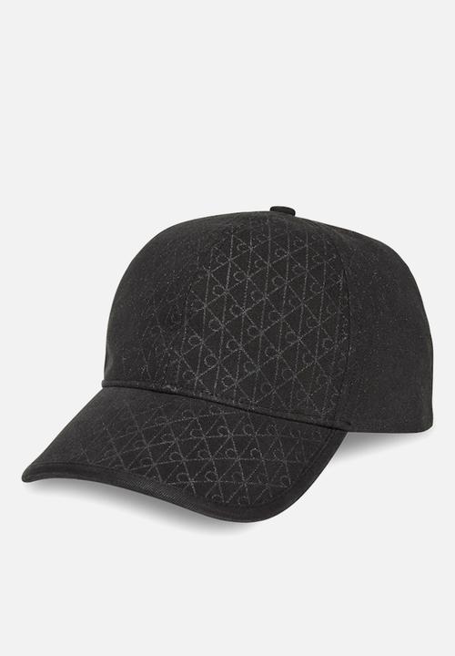 Calvin Klein - Emblem Print W Leather Patch Cap - Charcoal Aop