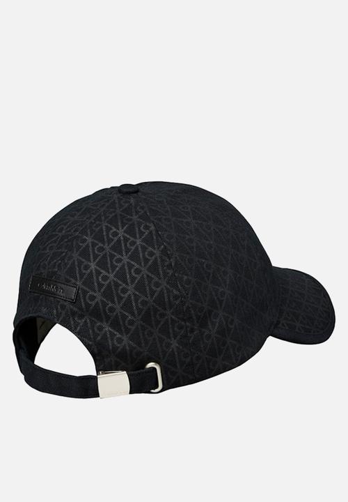 Calvin Klein - Emblem Print W Leather Patch Cap - Charcoal Aop