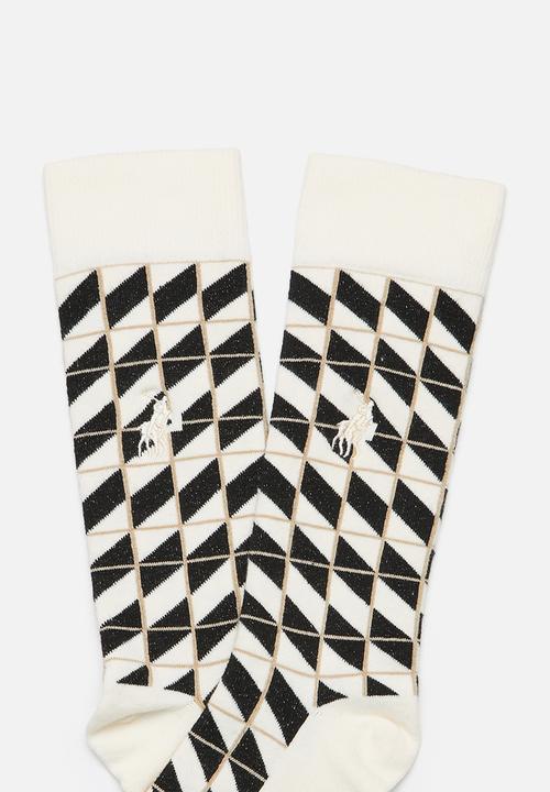 POLO - Checkboard Abstract Sock - Milk