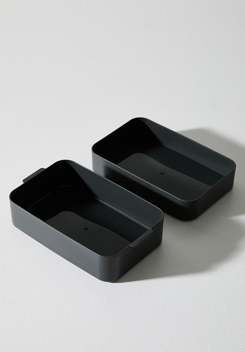 Excellent Houseware - 2 Tier Lunch Box - Black