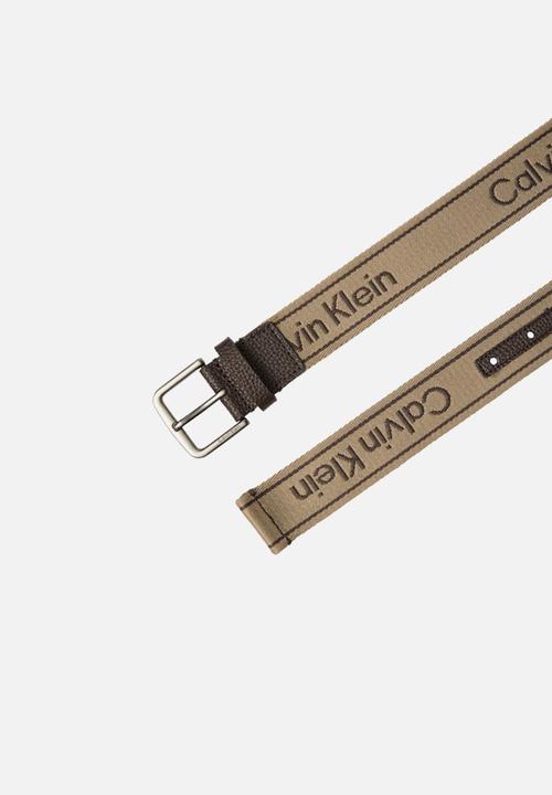 Calvin Klein - Short Round Buckle Webbing 35Mm - Neutrals
