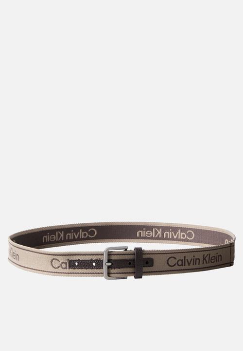 Calvin Klein - Short Round Buckle Webbing 35Mm - Neutrals