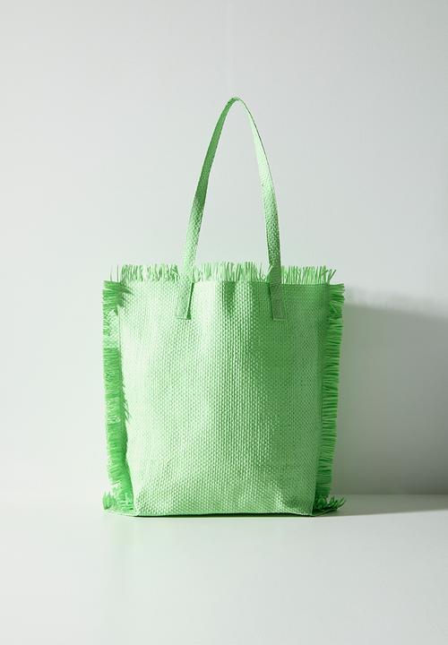 H&S - Straw Beach Bag - Green