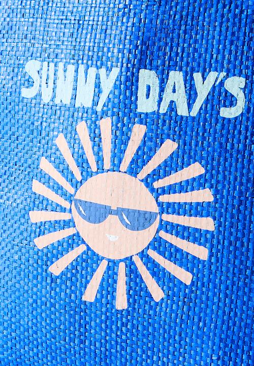 H&S - Straw Beach Bag - Blue